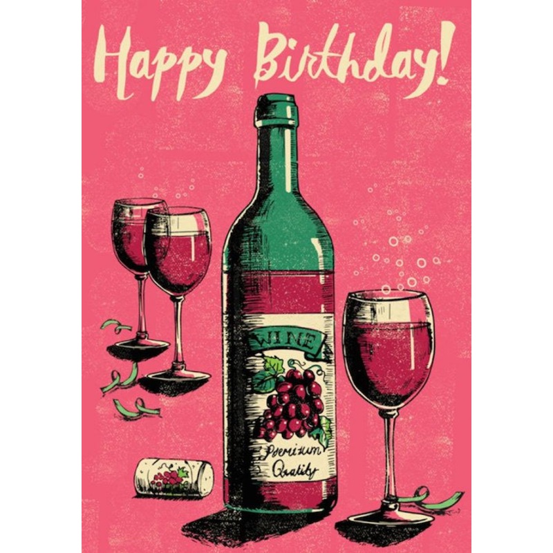 Happy Birthday Wine Card