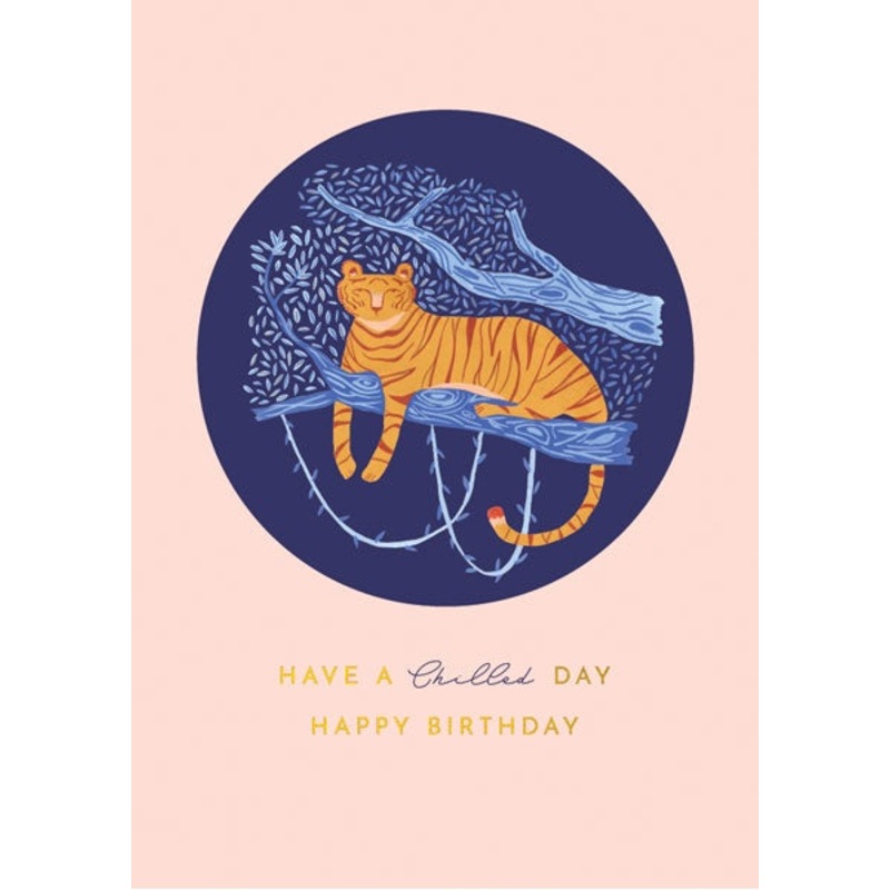 Chilled Tiger Birthday Card