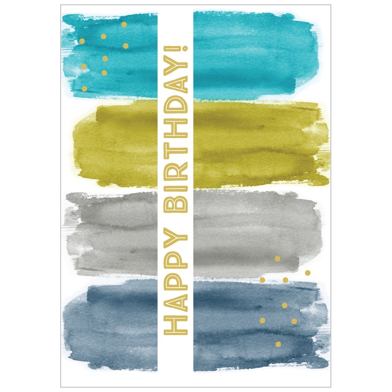 Happy Birthday Multi Stripes Card