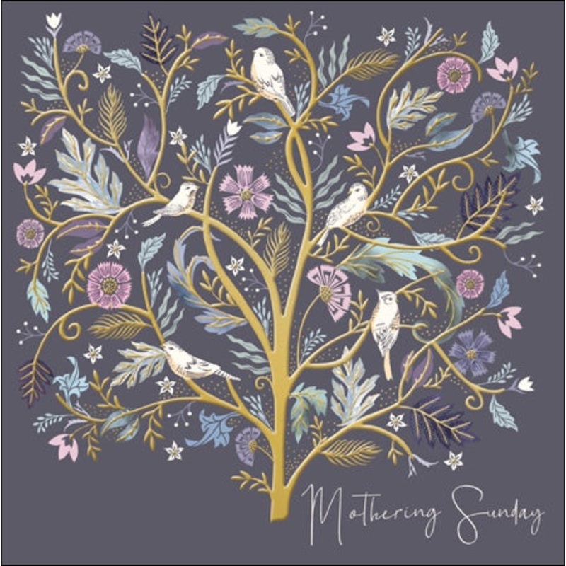 Mothering Sunday Birds in Tree Card