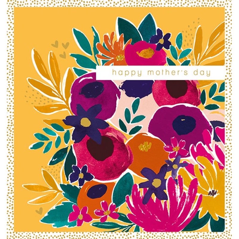 Yellow Floral Mothers Day Card
