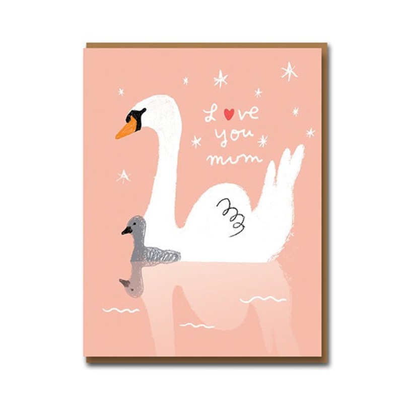 Love You Mum Swans Mother's Day Card