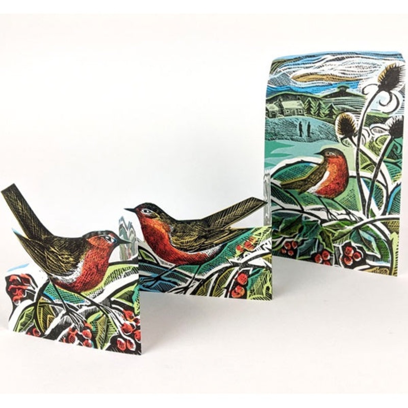 Robins and Teasels Fold Out Card