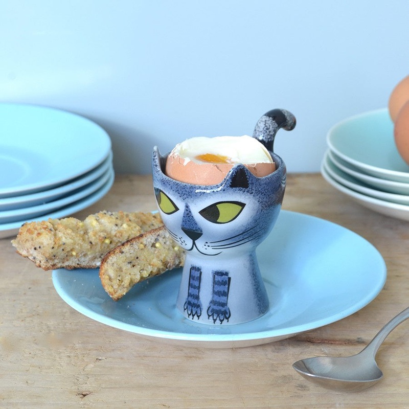 Grey Tabby Cat Egg Cup