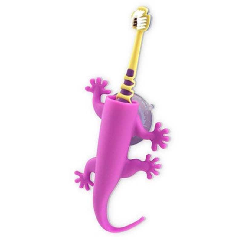 Larry the Lizard Toothbrush Holder Purple