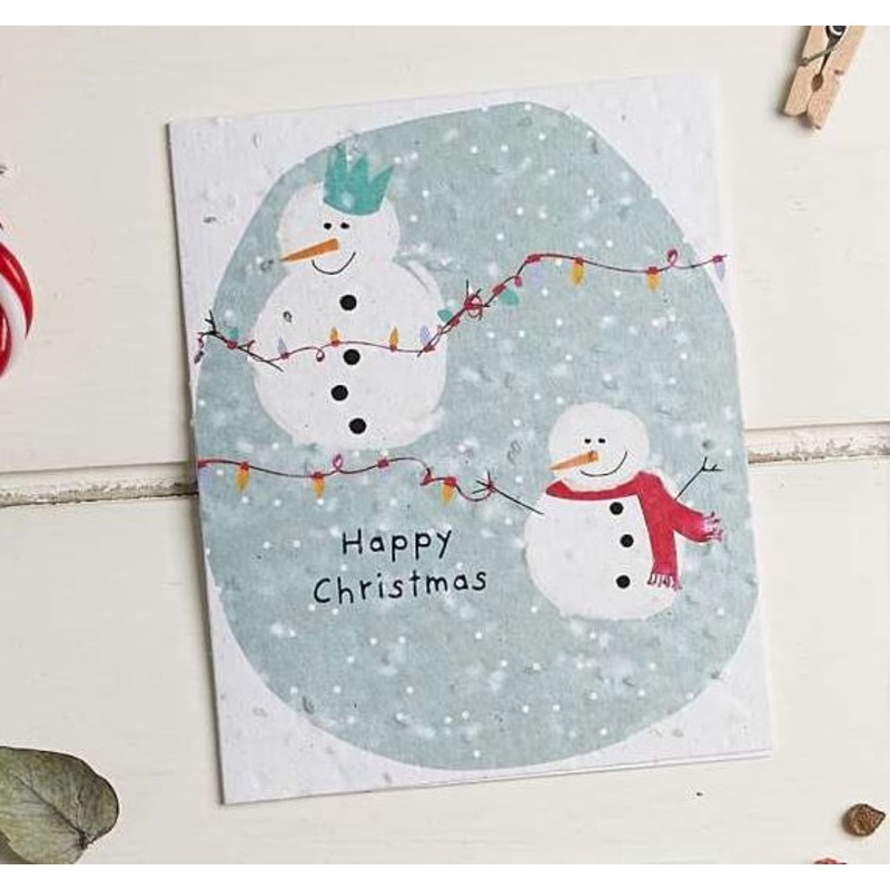 Happy Christmas 2 Snowmen Seed Card