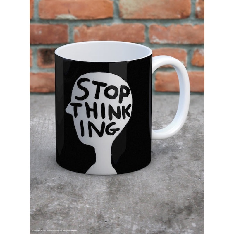 Stop Thinking David Shrigley Mug