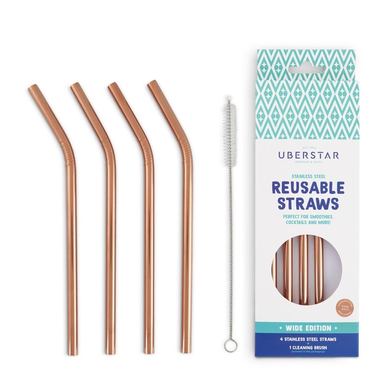 Uberstar Reusable Straws - Rose Gold