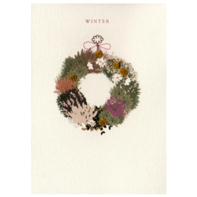 Winter Alpine Garland Card