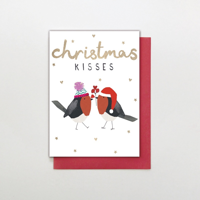 Christmas Kisses Robin Card