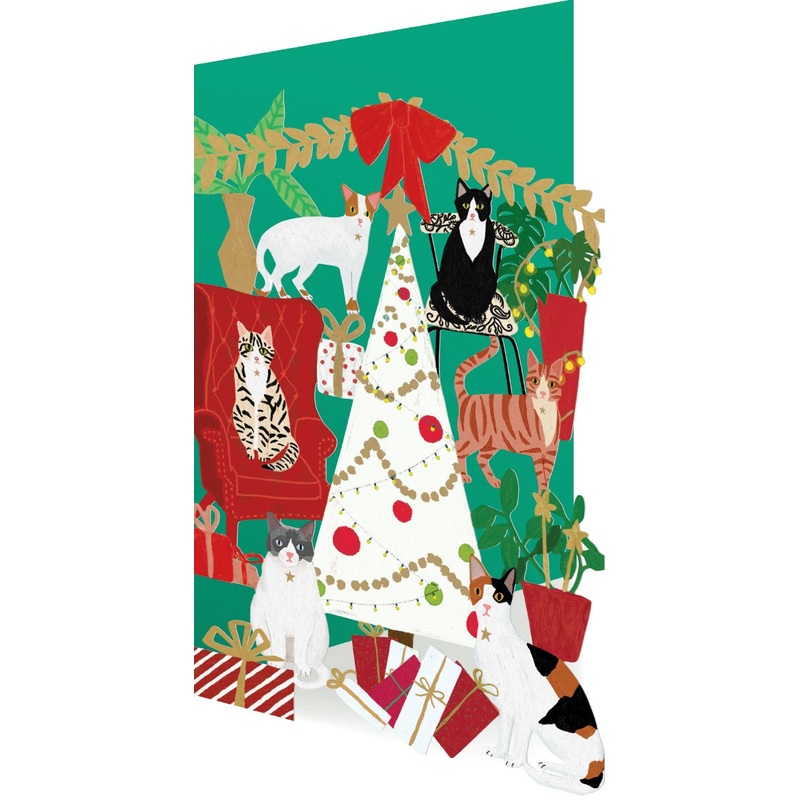 Fabulous Felines Laser Cut Christmas Card