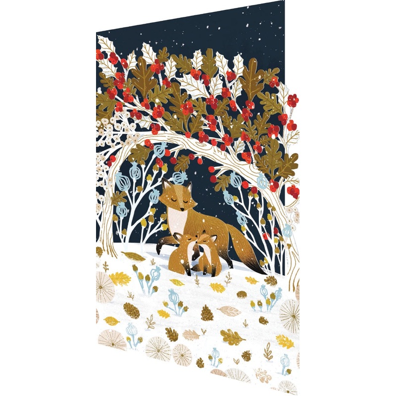Paw Prints In The Snow Laser Cut Christmas Card