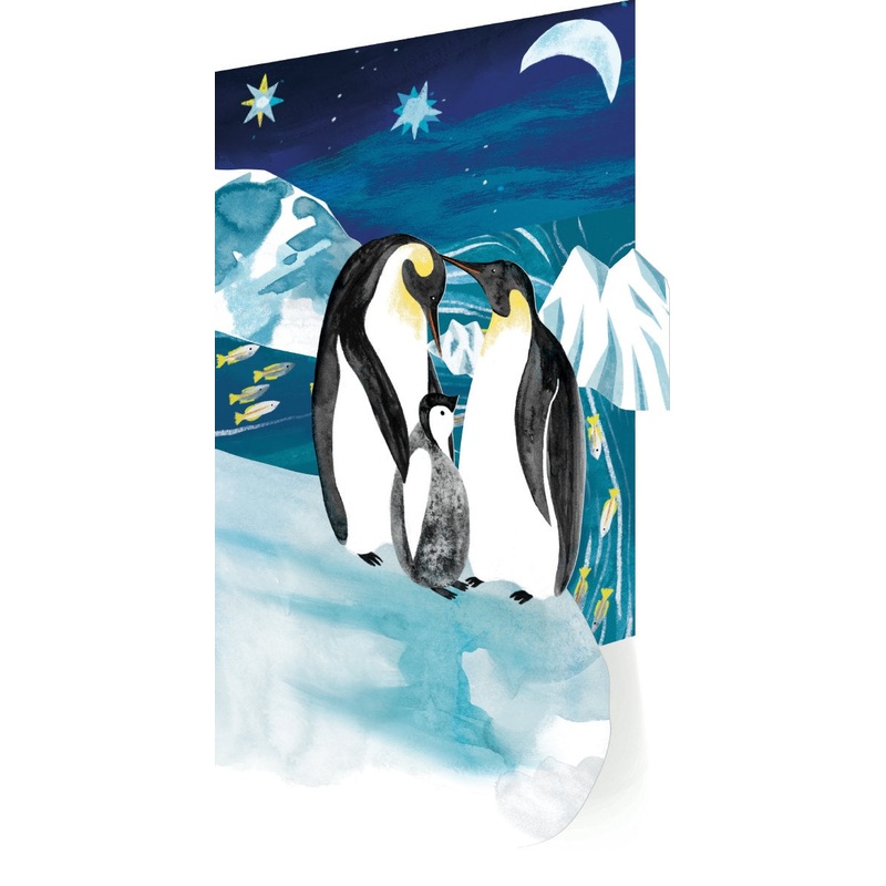 Penguin Trio Laser Cut Christmas Card