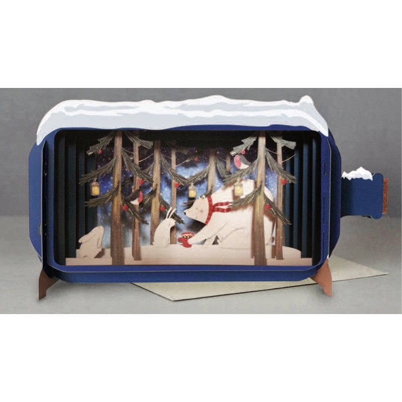 Polar Bear and Rabbit Pop-up Card