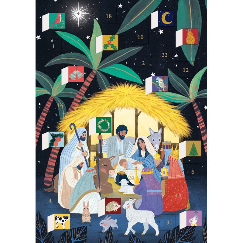 Away In A Manger Advent Calender Card