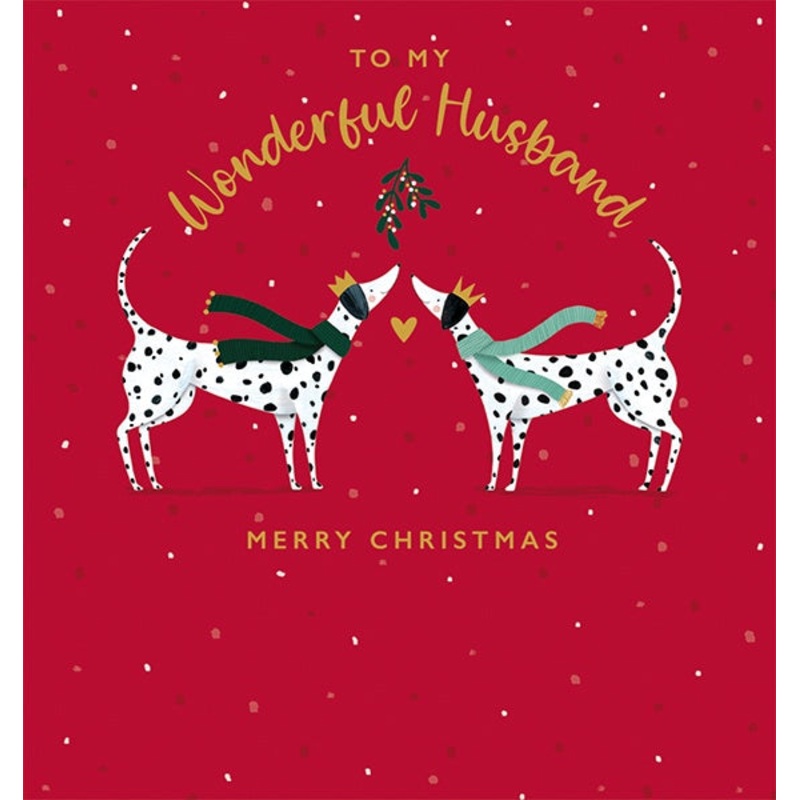 Wonderful Husband Dalmatian Christmas Card