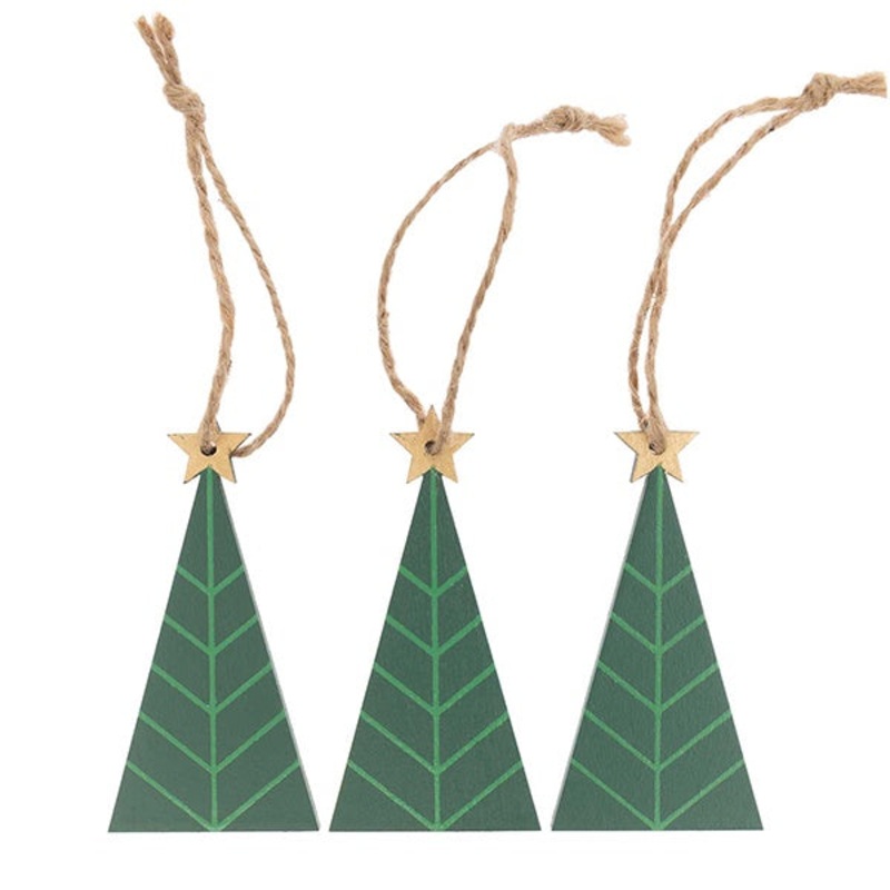 Wooden Christmas Tree Hanging Decorations