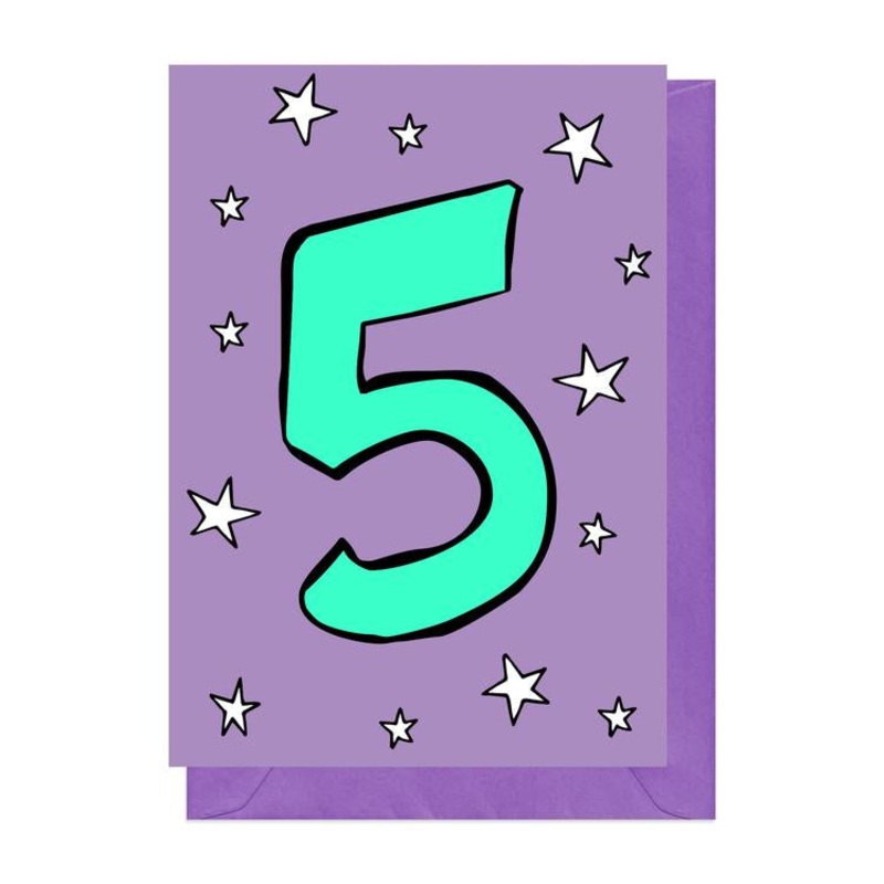 Age 5 Stars Card