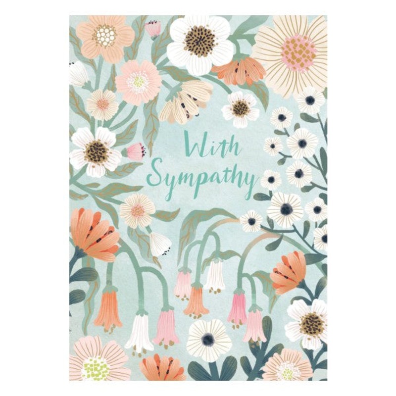 With Sympathy Pastel Flowers Card
