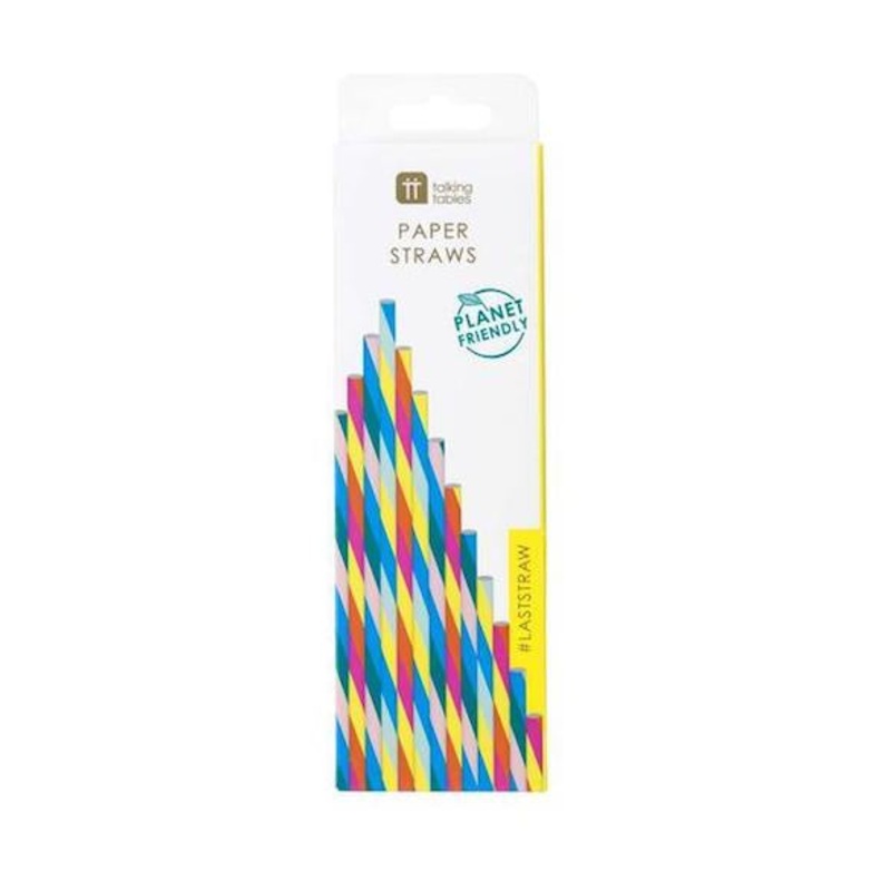 Rainbow Paper Straws Pack of 30 in 3 Designs