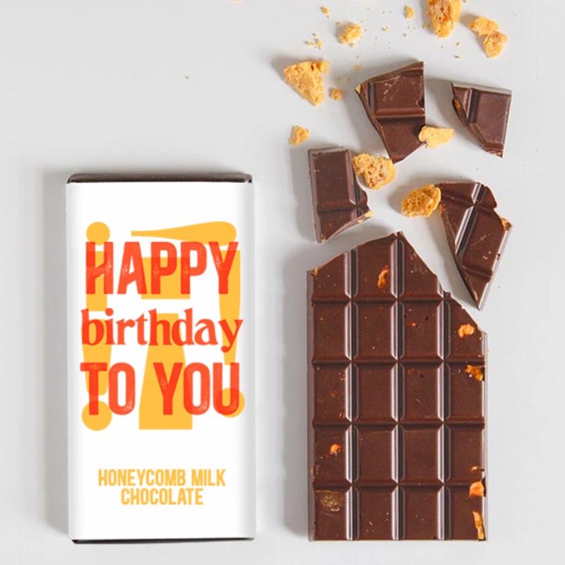 Paper Tiger Happy Birthday To You Honeycomb Milk Chocolate Bar