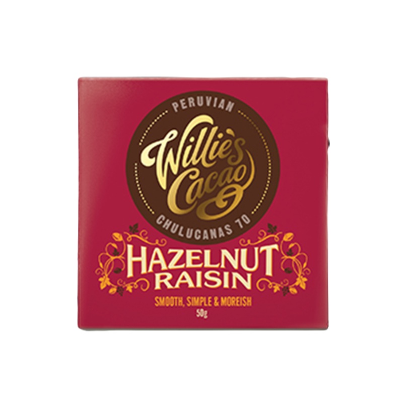 70% Peruvian Dark Chocolate with Hazelnut Raisin
