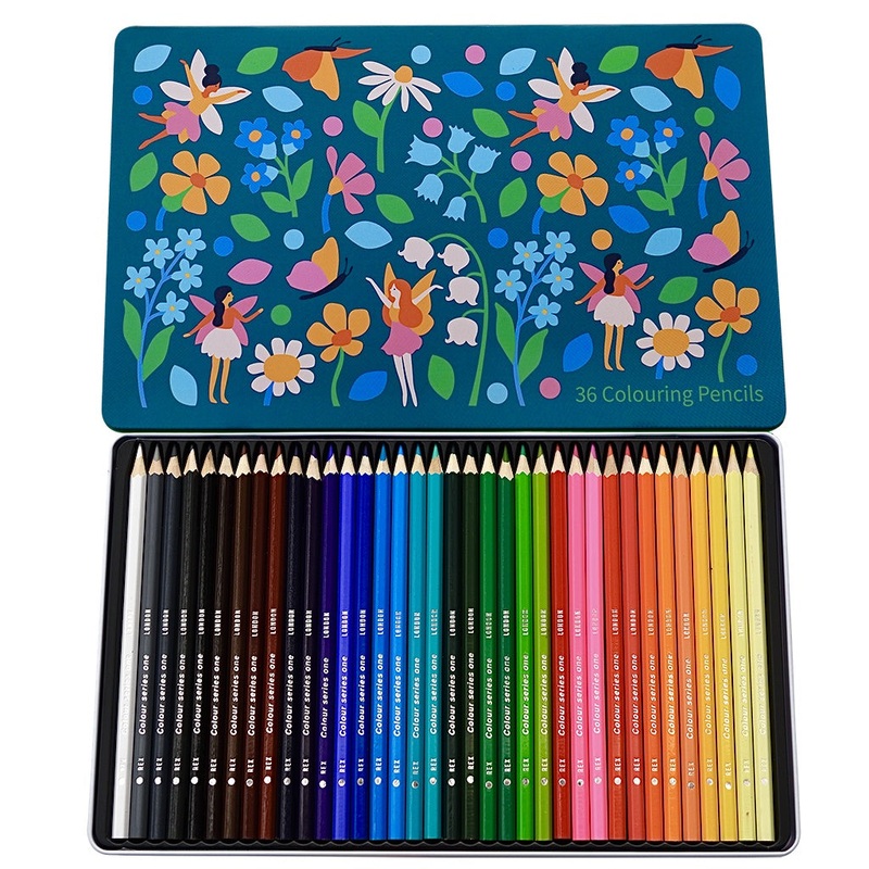 Fairies in the Garden Set of 36 Colouring Pencils in a Tin