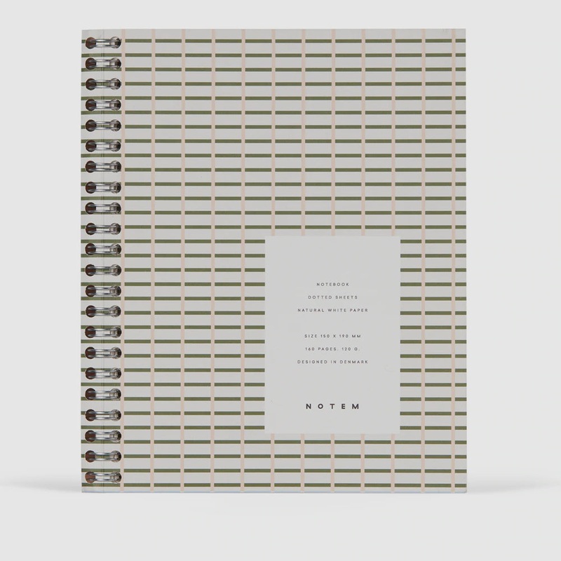 Nela Medium Green Spiral Notebook by Notem