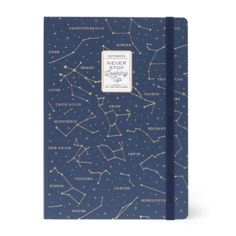 Never Stop Looking Up Large Lined Hard Cover Notebook