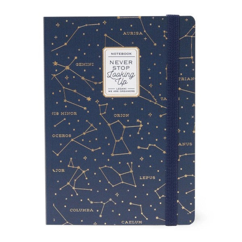 Never Stop Looking Up Medium Lined Hard Cover Notebook