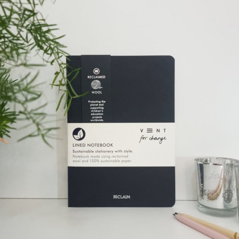 Reclaim Wool Black A5 Notebook