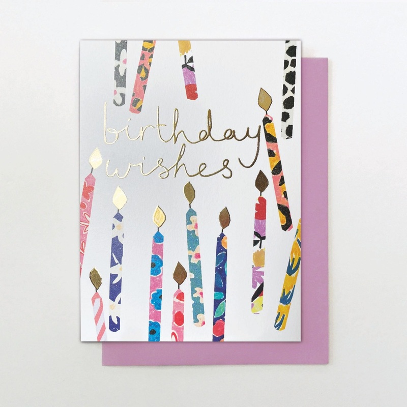 Birthday Wishes Patterned Candle Card