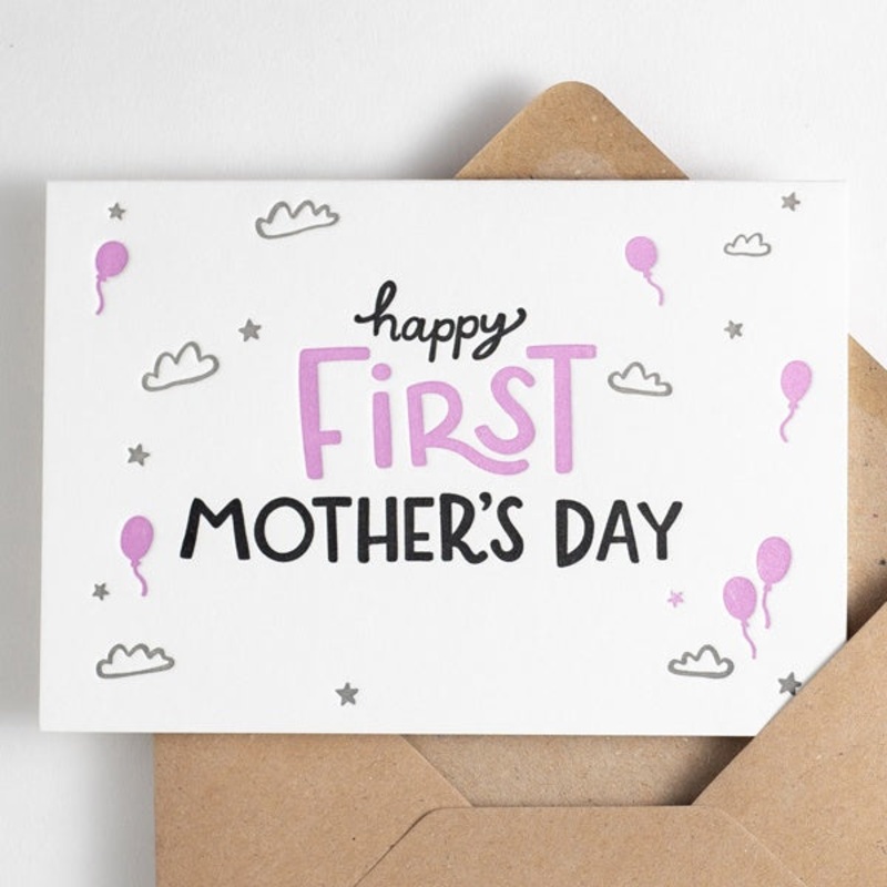 Happy First Mothers Day Letterpress Card