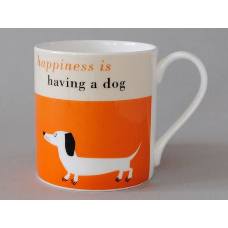 Orange Happiness Sausage Dog Mug