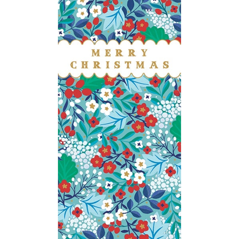 Colourful Floral Merry Christmas Money Wallet