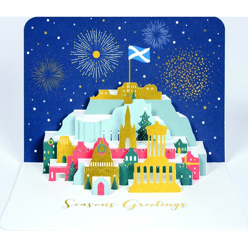 Edinburgh Skyline Pop-Up Christmas Card