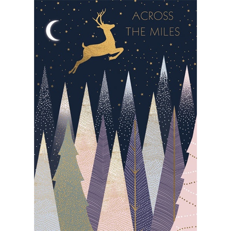 Foiled Reindeer Across the Miles Christmas Card