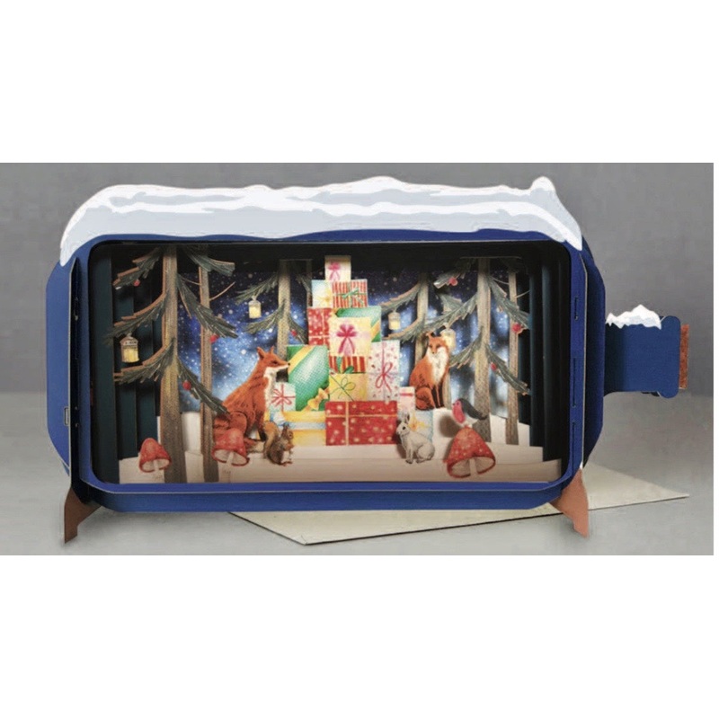 Foxes and Presents Pop-up Card