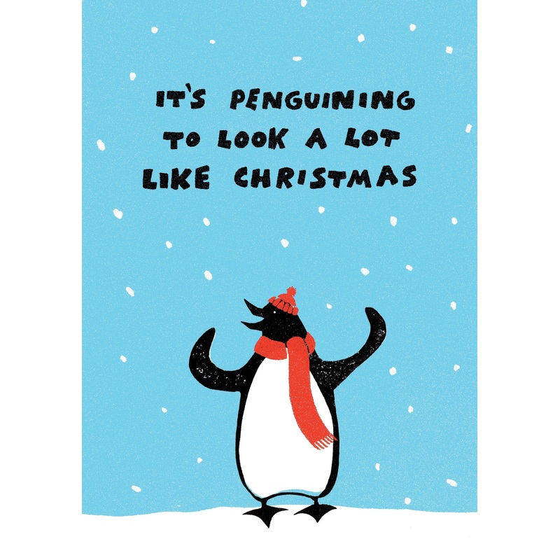 Morag Hood Penguining Christmas Card