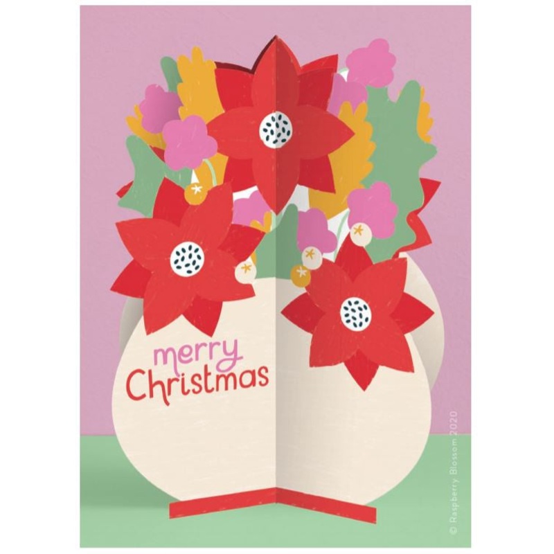Poinsettia Fold-out Christmas Card