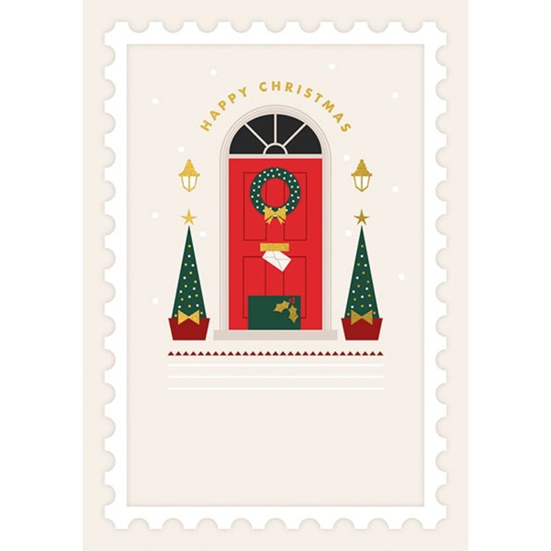 Happy Christmas Red Front Door Card