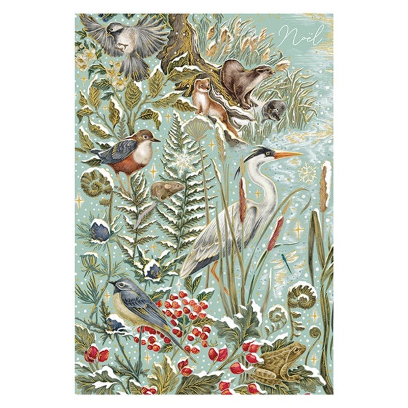 Heron, Otter & Ferns Christmas Card