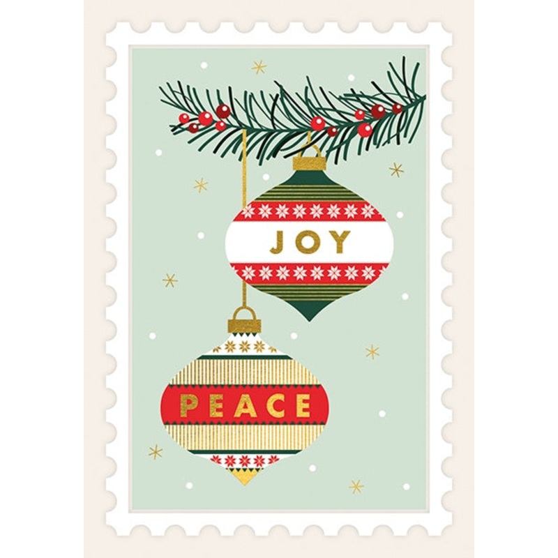 Joy and Peace Baubles Card