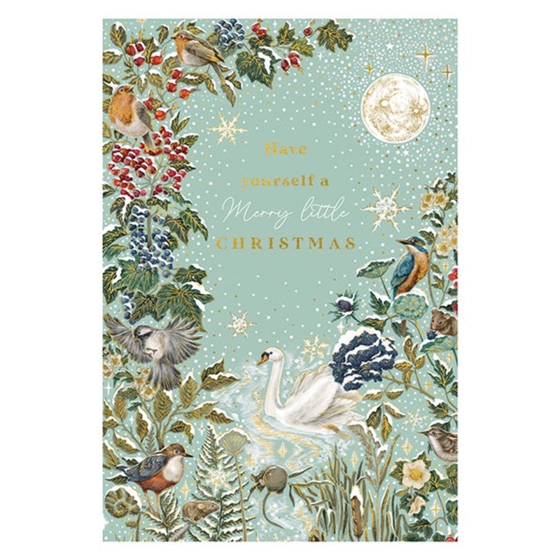 Merry Little Christmas Swan Card
