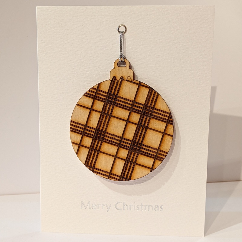 Tartan Bauble Christmas Card