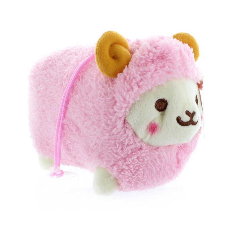 Prime Plush 6" Stuffed Animal with Sound Fluffy Sheep Pink