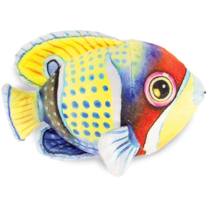 Real Planet Pot Flatfish Blue/Yellow 6.5 Inch Realistic Soft Plush