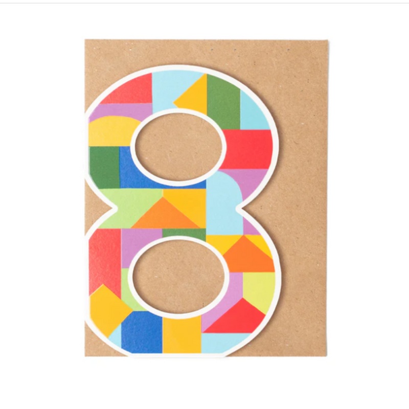 Age 8 Birthday Block Card