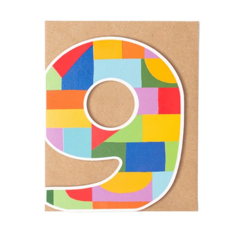 Age 9 Birthday Block Card
