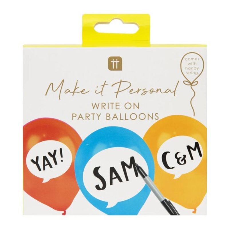 Write On Birthday Balloons - 12 Pack